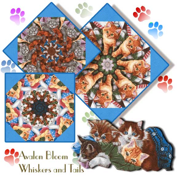 Whiskers and Tails Kaleidoscope Quilt Block Kit