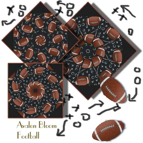 Footballs Kaleidoscope Quilt Block Kit