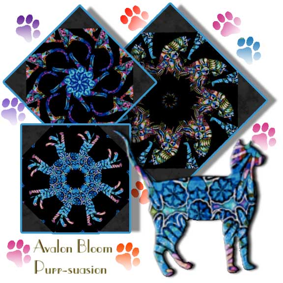 Purr-suasion Kaleidoscope Quilt Block Kit