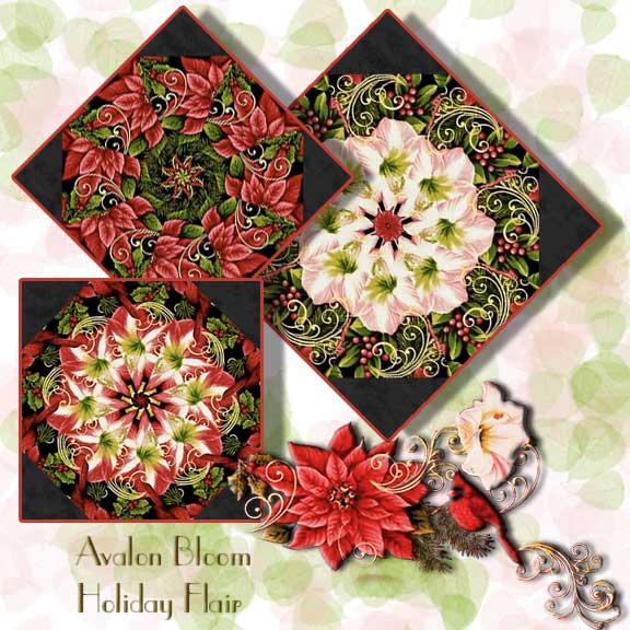 Holiday Flair Kaleidoscope Quilt Block Kit