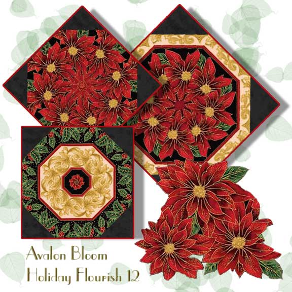 Holiday Flourish 12 Border Kaleidoscope Quilt Block Kit