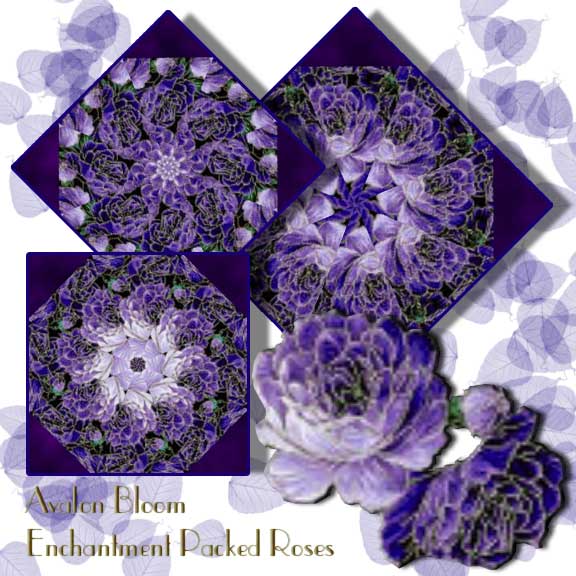 Enchantment Packed Roses Kaleidoscope Quilt Block Kit
