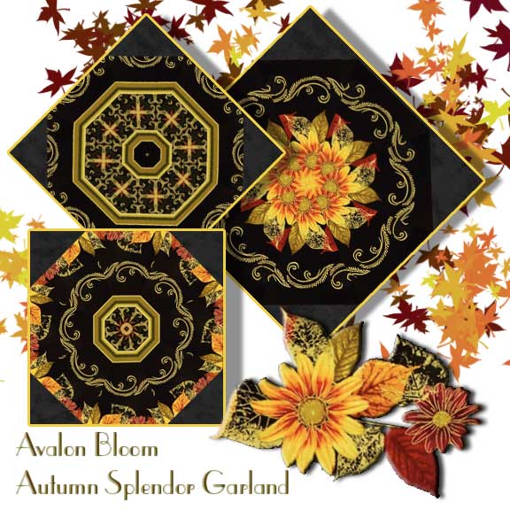 Autumn Splender Garland Kaleidoscope Quilt Block Kit