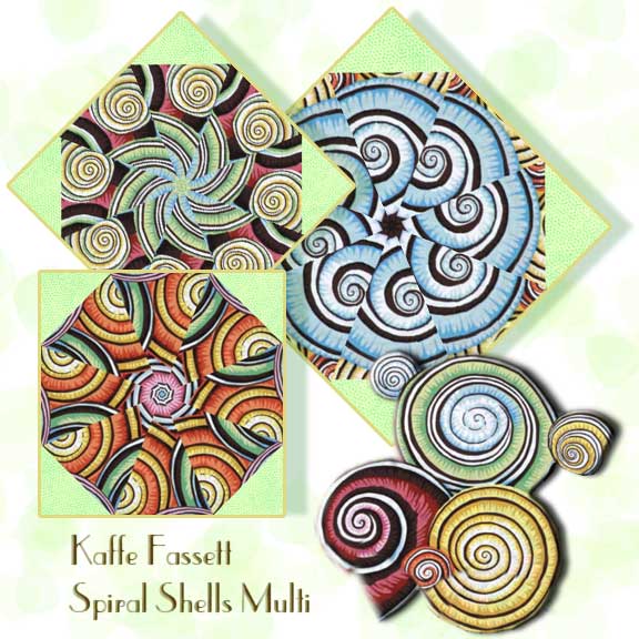 Kaffe Fassett Spiral Shells Multi Kaleidoscope Quilt Block Kit
