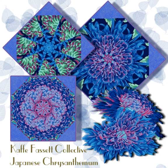Kaffe Fassett Japanese Chrysanthmum Kaleidoscope Quilt Block Kit