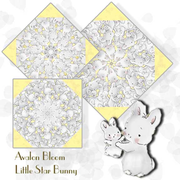 Little Star Bunny Kaleidoscope Quilt Block Kit
