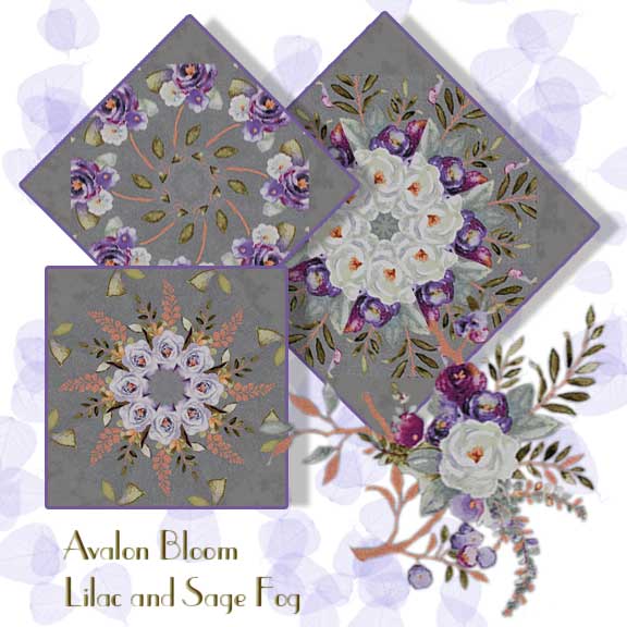 Lilac and Sage Fog Kaleidoscope Quilt Block Kit