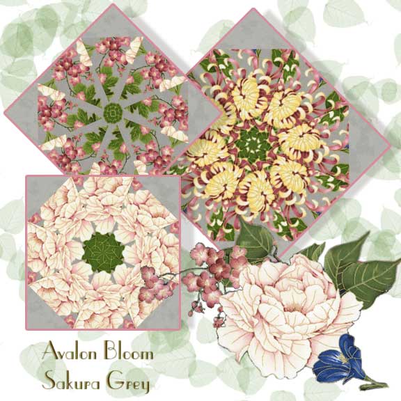 Sakura Grey Kaleidoscope Quilt Block Kit