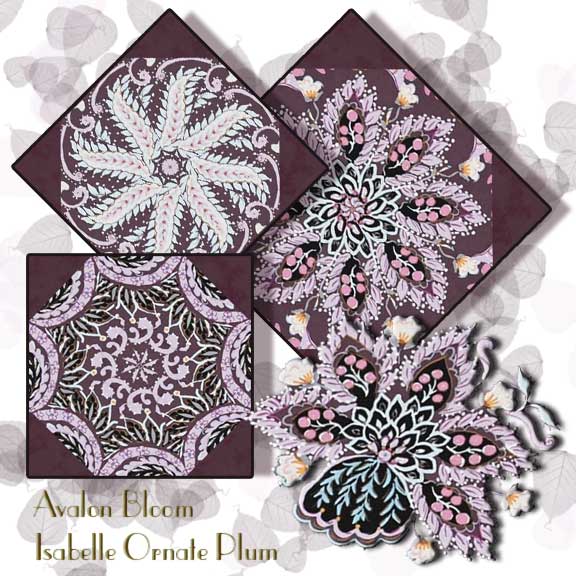Isabelle Ornate Plum Kaleidoscope Quilt Block Kit