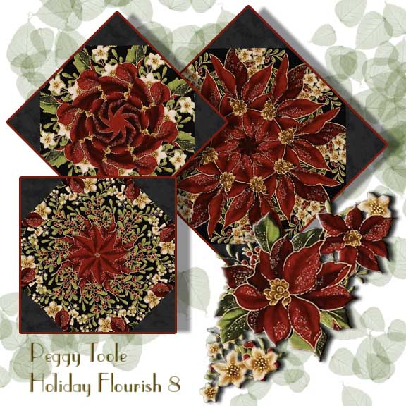 Holiday Flourish 8 Kaleidoscope Quilt Block Kit