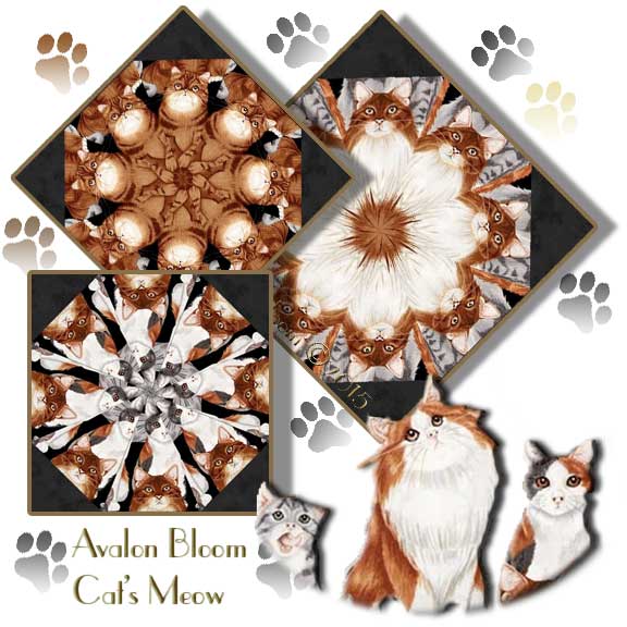 Cats Meow Kaleidoscope Quilt Block Kit
