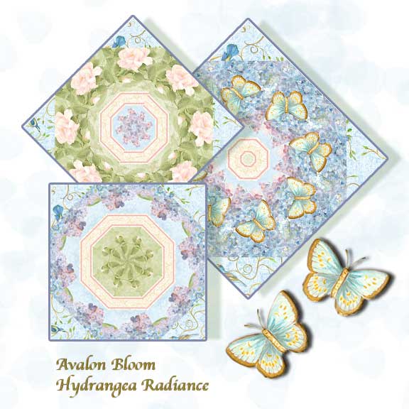 Hydrangea Radiance kaleidoscope Quilt Block kit