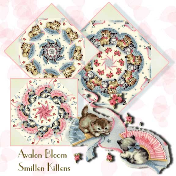 Smitten Kitten Kaleidoscope Quilt Block Kit