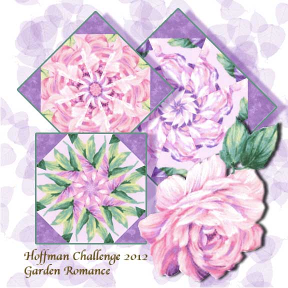 Garden Romance Kaleidoscope Quilt Block kit