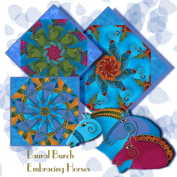 Laurel Burch Embracing Horses Kaleidoscope Quilt Block Kit