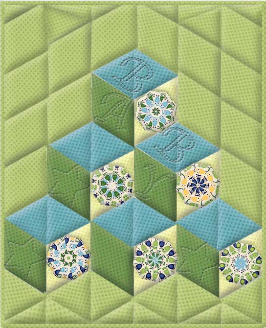 Tumbling Blocks Kaleidoscope Quilt Kit