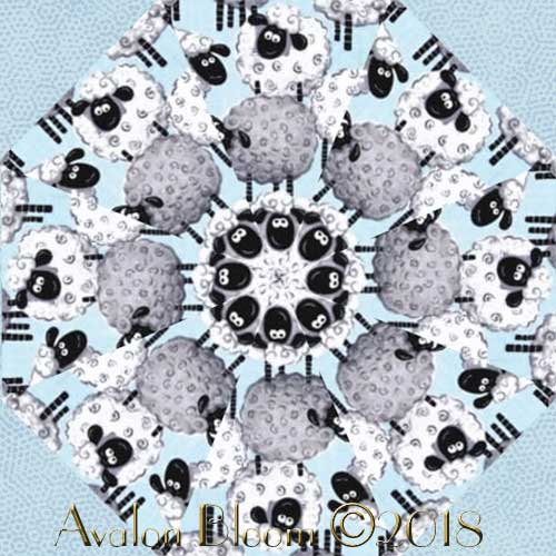 Susbee lew the Ewe Kaleidoscope Quilt Block kit