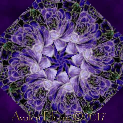 Enchantment Packed Purple Roses Kaleidoscope Quilt Block kit
