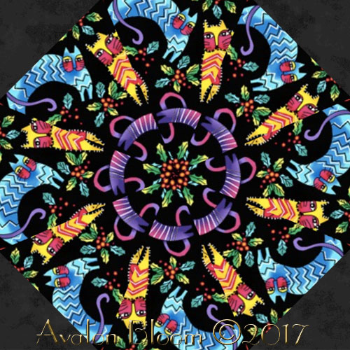 Laurel Burch Enchantment Kaleidoscope Quilt Block