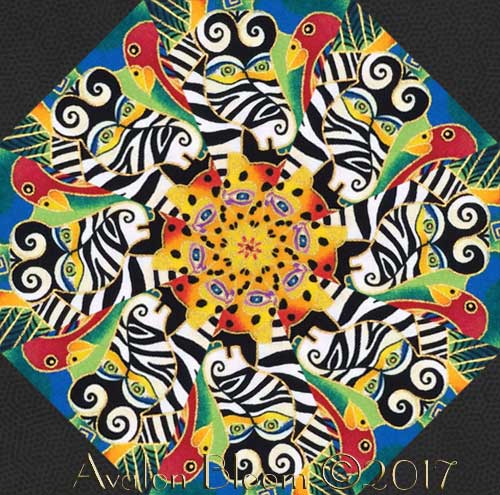 Laurel Burch Mythical Jungle Kaleidoscope Quilt Block Kit