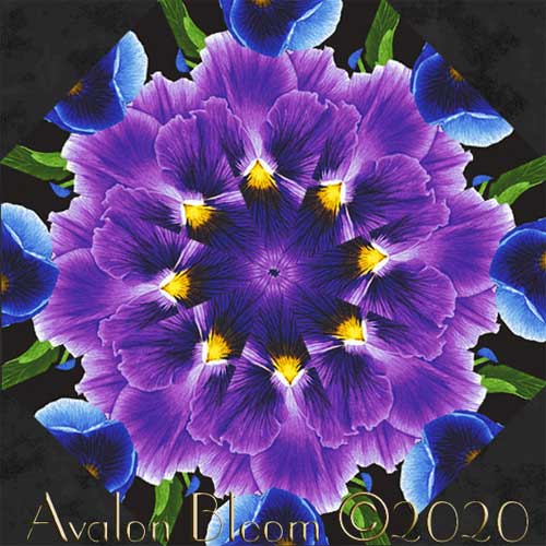 Pansy Paradise Kaleidoscope Quilt Block Kit