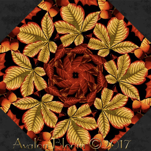 Harvest Gathering Leaves Kaleidoscope Quilt Block Kit