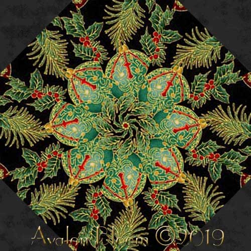 Holiday flourish Ornaments Kaleidoscope Quilt Block Kit