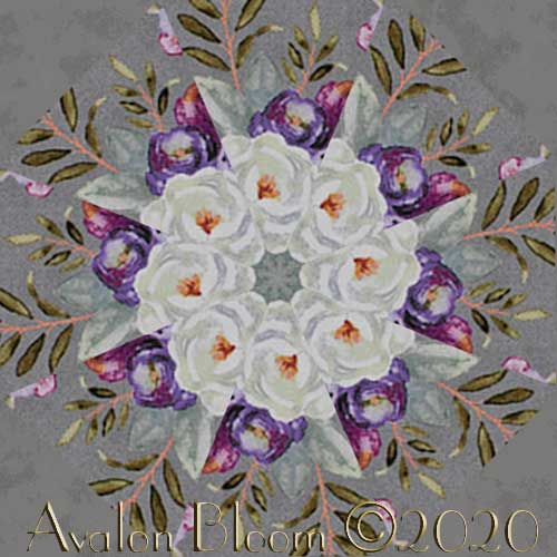 Lilac and Sage Kaleidoscope Quilt Block Kit