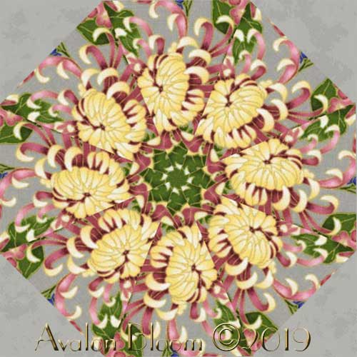 Sakura Grey Kaleidoscope Quilt Block Kit