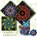 Colorful Bohemian Cats Kaleidoscope Quilt Block Kit