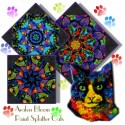 Paint Splatter Cats Kaleidoscope Quilt Block Kit