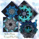 Dragon Blue Fury Kaleidoscope Quilt Block Kit