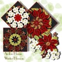 Joyful Season Poinsettias Kaleidoscope Quilt Block Kit