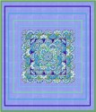 Petunia Delft Tapestry Kaleidoscope  Quilt Top Kit