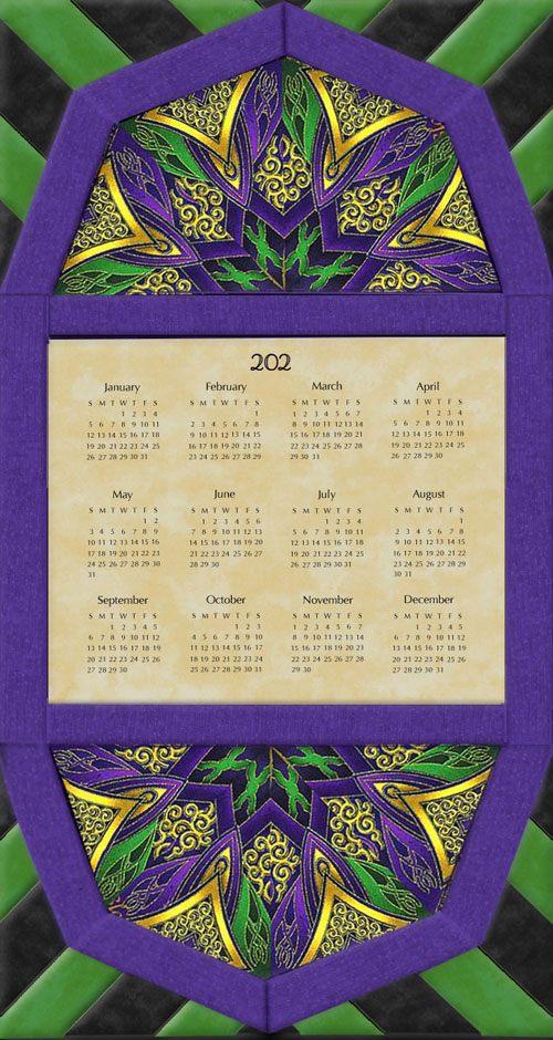 CWBL220208CathedralWindowCalendarWallHanging2020