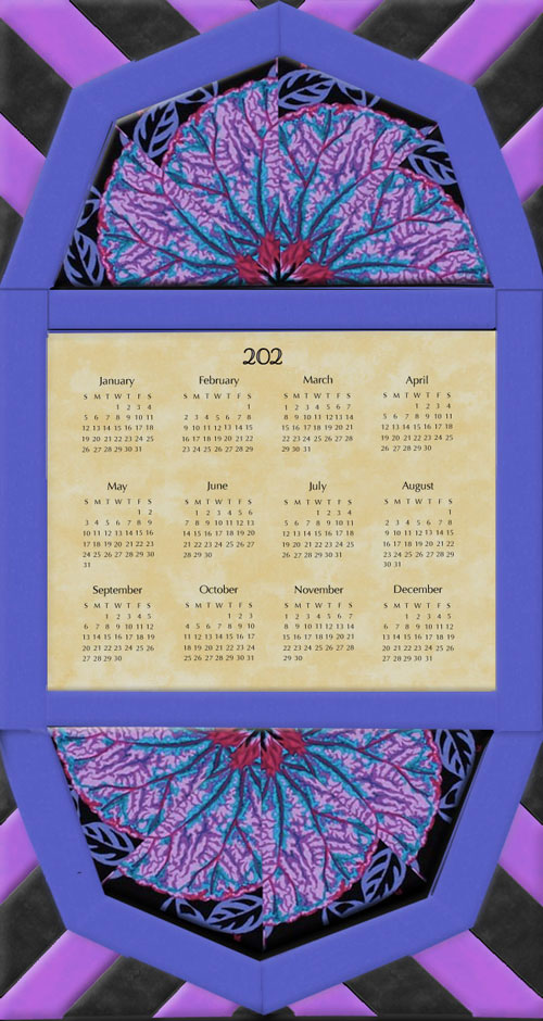 CWBL220217KaffeFassettBigLeafCalendarWall Hanging2020