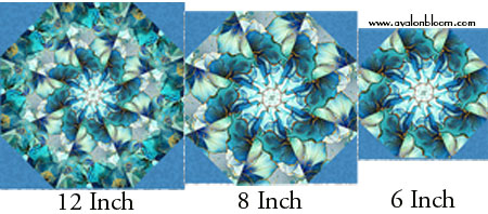 8-inch kaleidoscope quilt block made from a pre-cut kaleidoscope quilt kit
