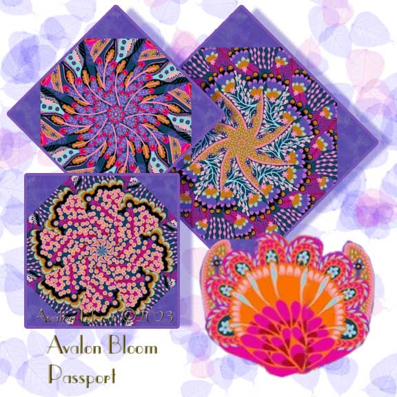 Indigo Splash Kaleidoscope Quilt Block Kit