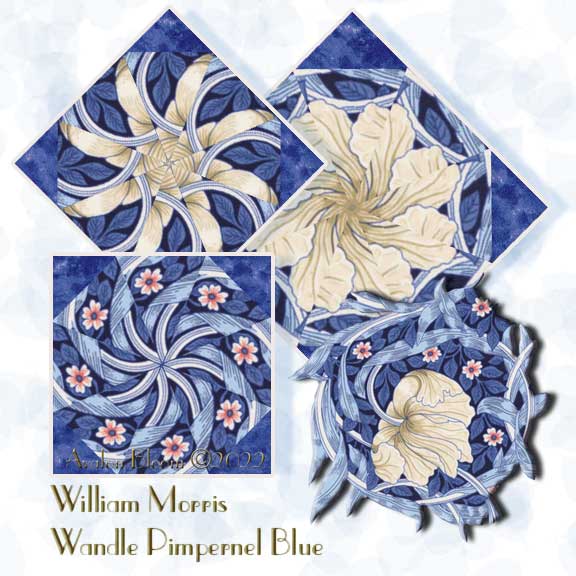 Indigo Splash Kaleidoscope Quilt Block Kit