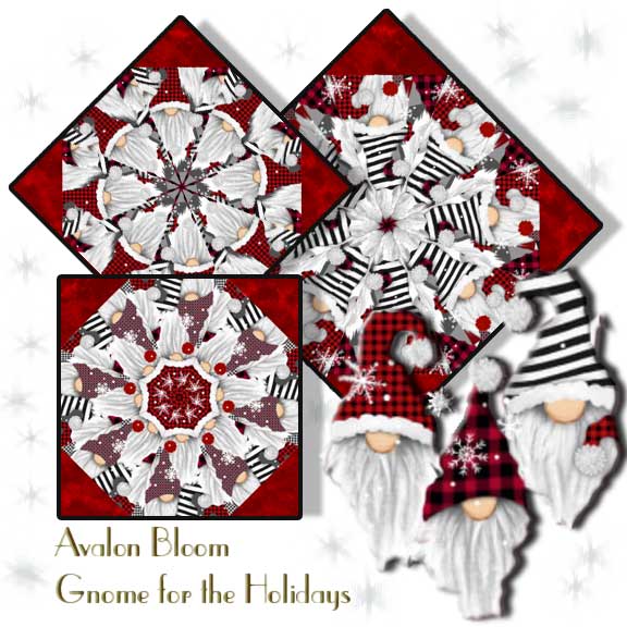 Gnome for the Holidays Kaleidoscope Quilt Block Kit