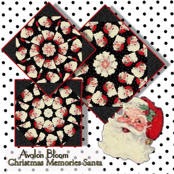 Christmas Memories Santa Kaleidoscope Quilt Block Kit