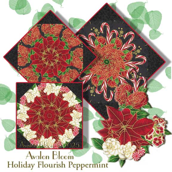 Holiday Flourish Peppermint Twist Kaleidoscope Quilt Block Kit