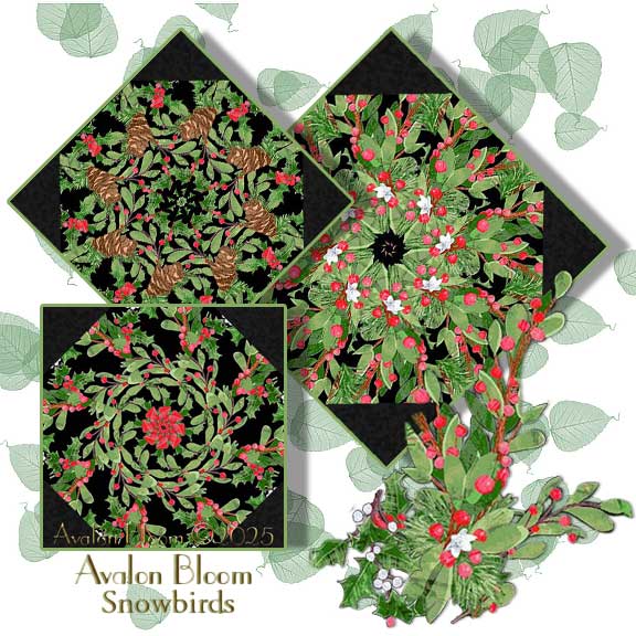Snowbirds Kaleidoscope Quilt Block Kit