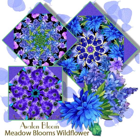 Meadow Bloom Wildflower Kaleidoscope Quilt Block Kit