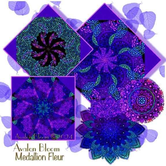 Medallion Fleur Kaleidoscope Quilt pre-cut blocks Kit