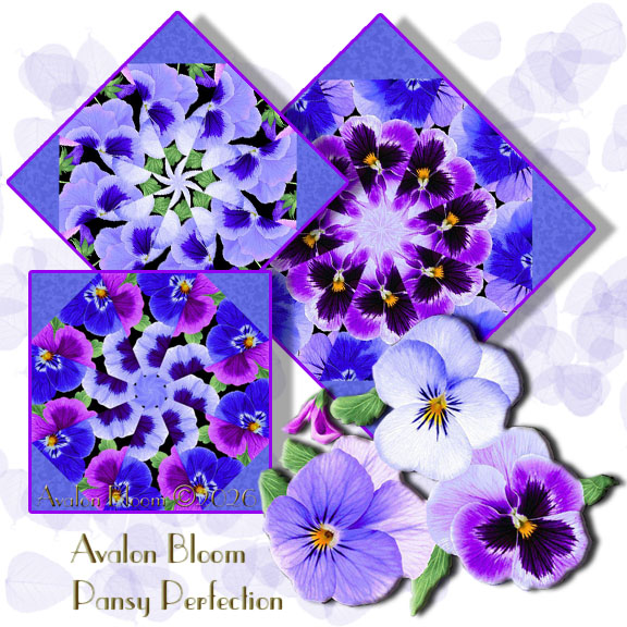 Pansy Perfection Feature Kaleidoscope Quilt Block Kit