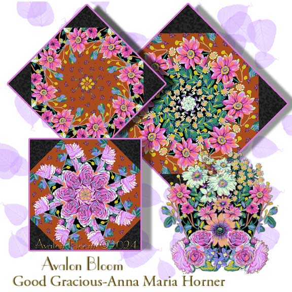 Anna Maria Horner Beata's Garden pre-cut kaleidoscope quilt block kit