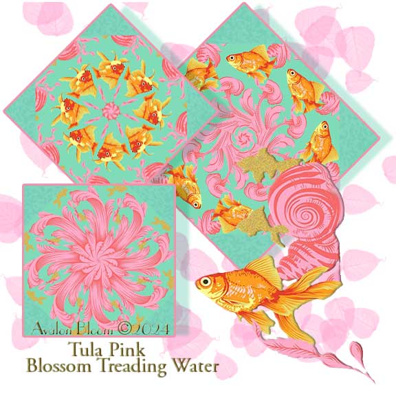 Tula Pink Besties Blossom Treading Water Kaleidoscope Quilt Block Kit