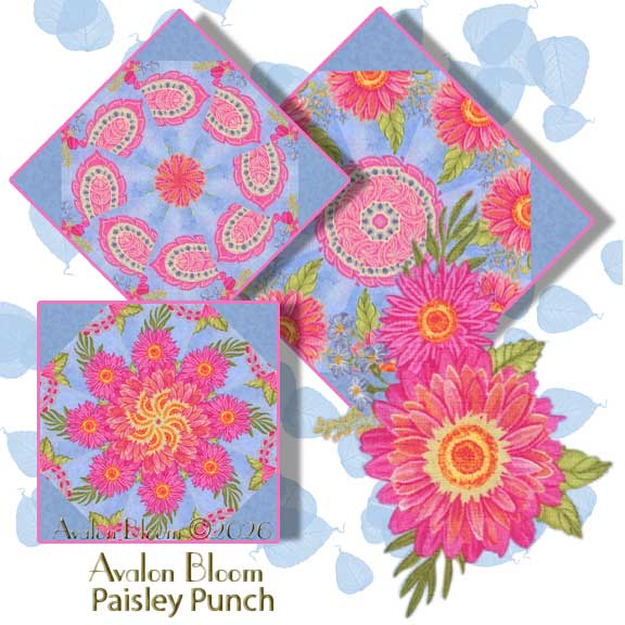 Paisley Punch Kaleidoscope Quilt Block Kit