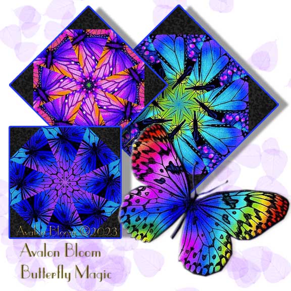 Electric Ocean Kaleidoscope Quilt Block Kit